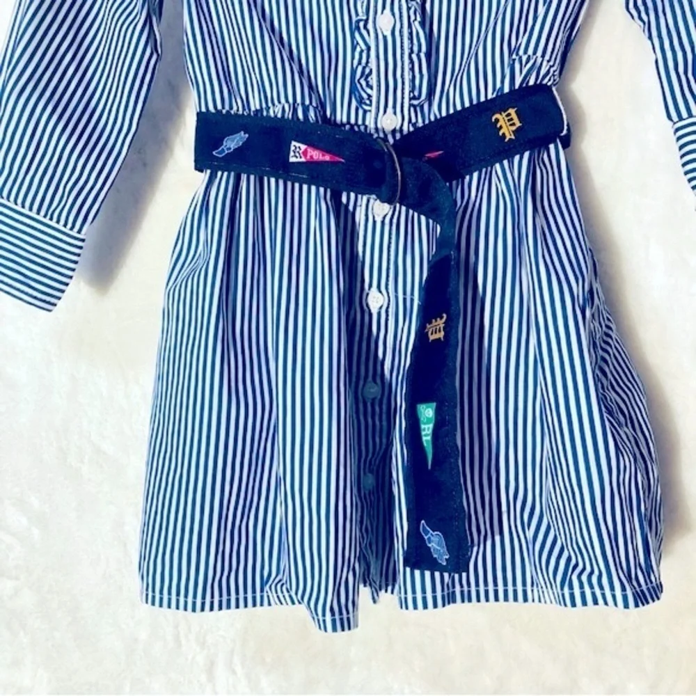 Polo Ralph Lauren Button down Shirt Dress with Belt Accent. Size 3T
